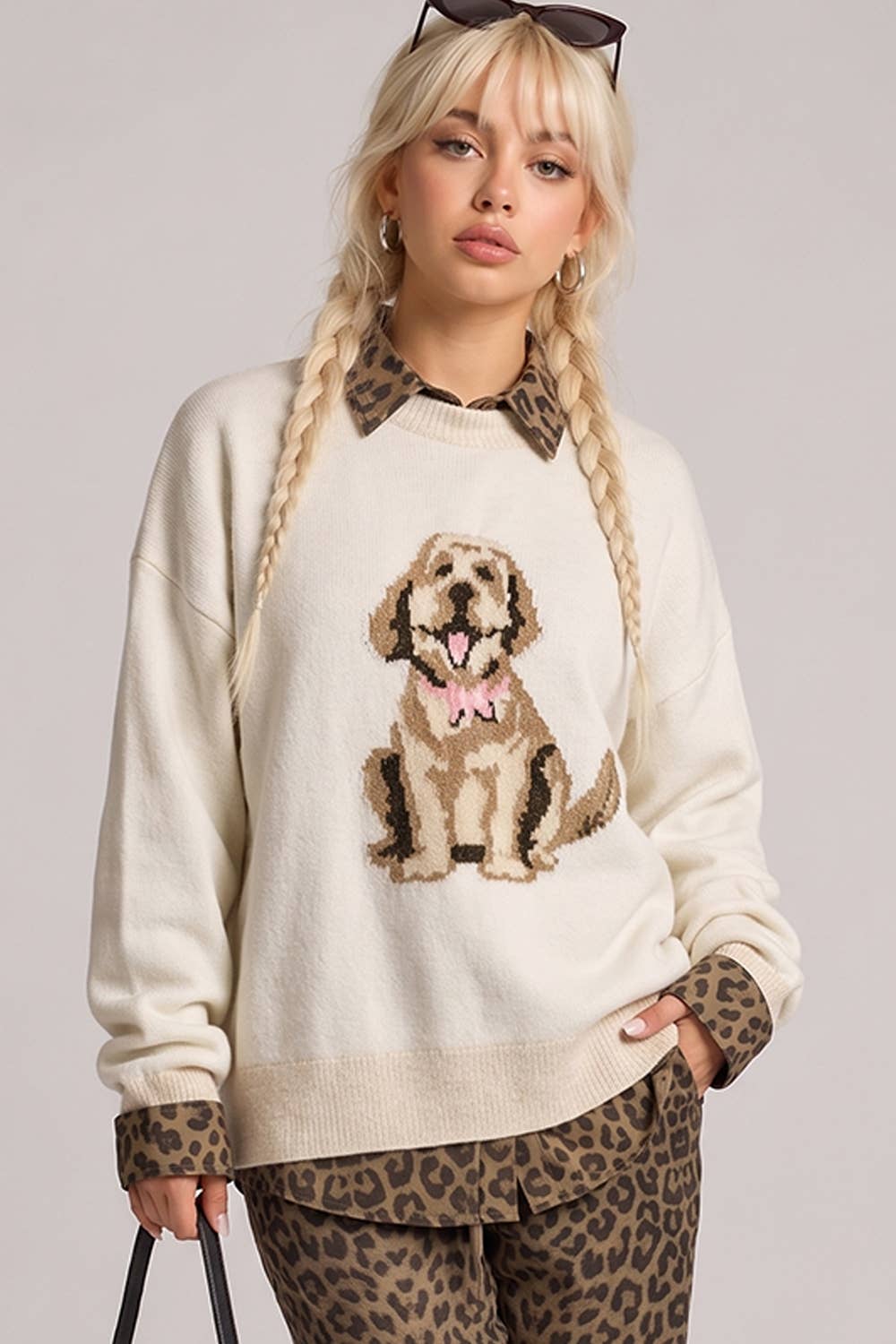 Dog Knit Sweater: IVORY