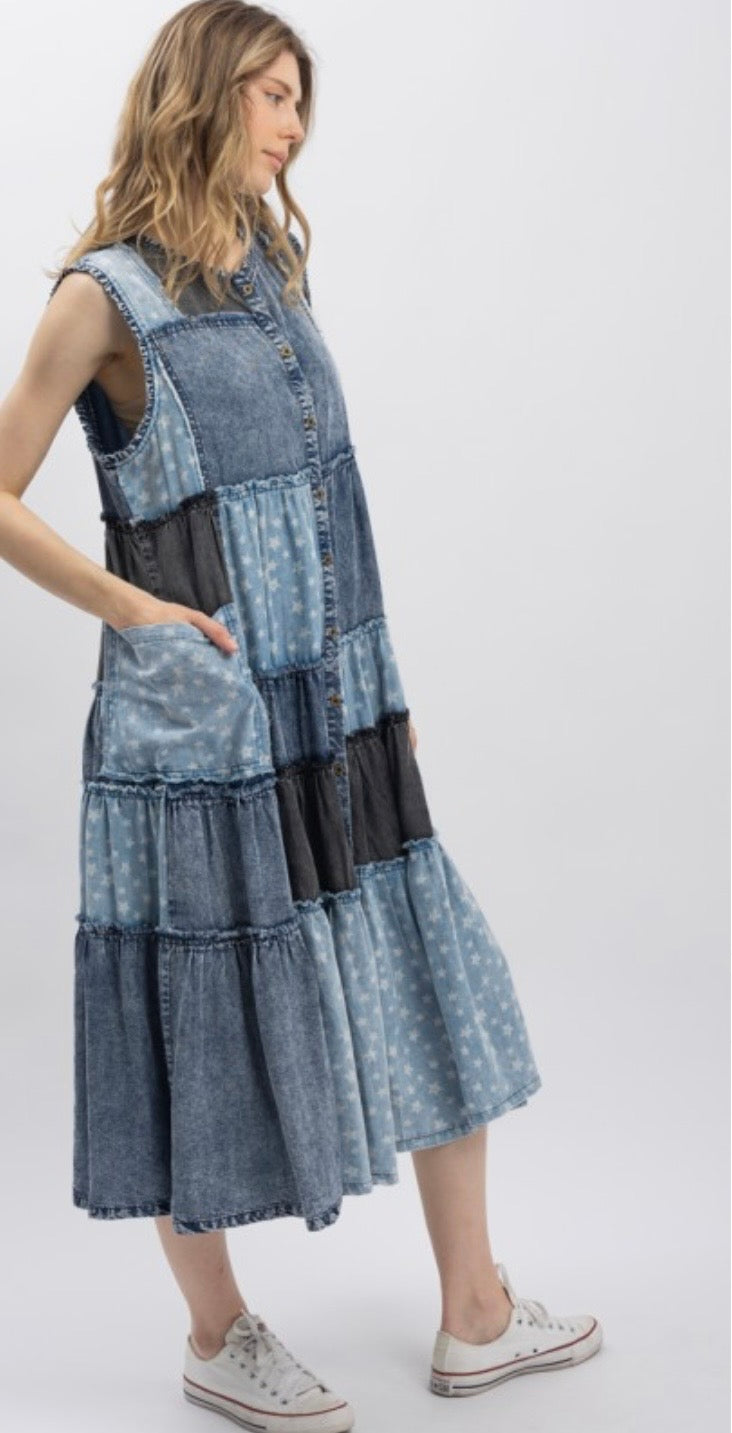 Denim Dreams Patchwork Dress