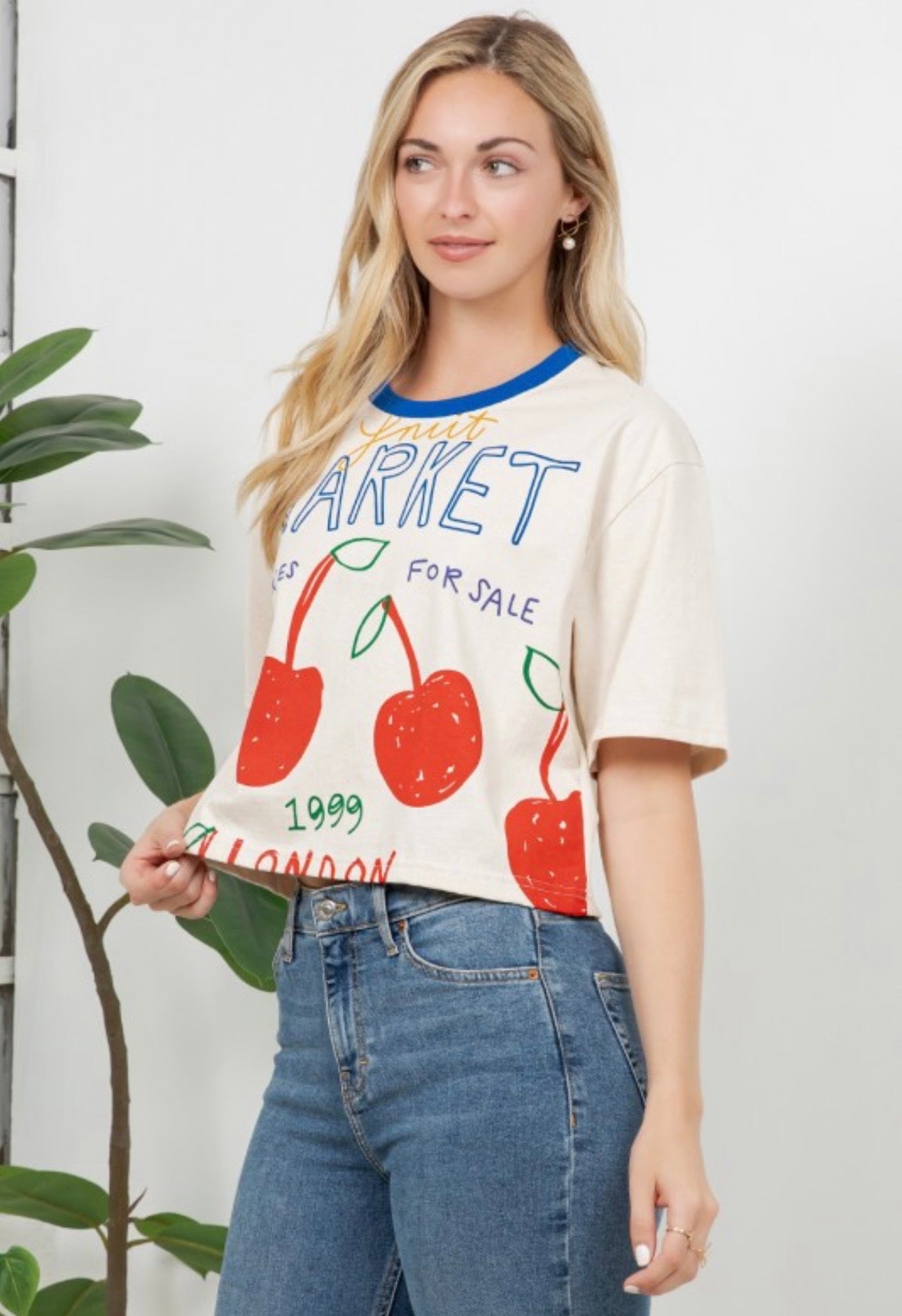 Cherry Print Crop Top