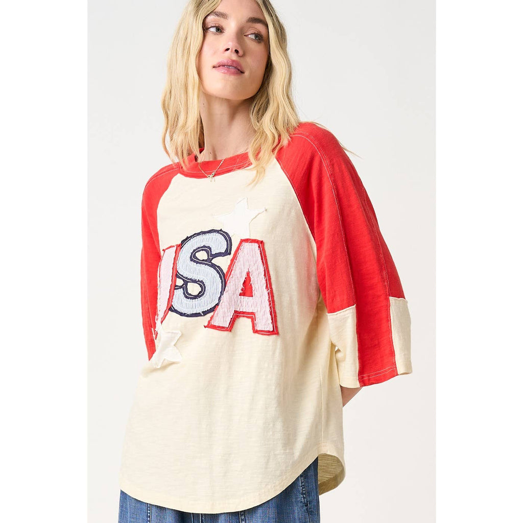 USA Star Patchwork Top