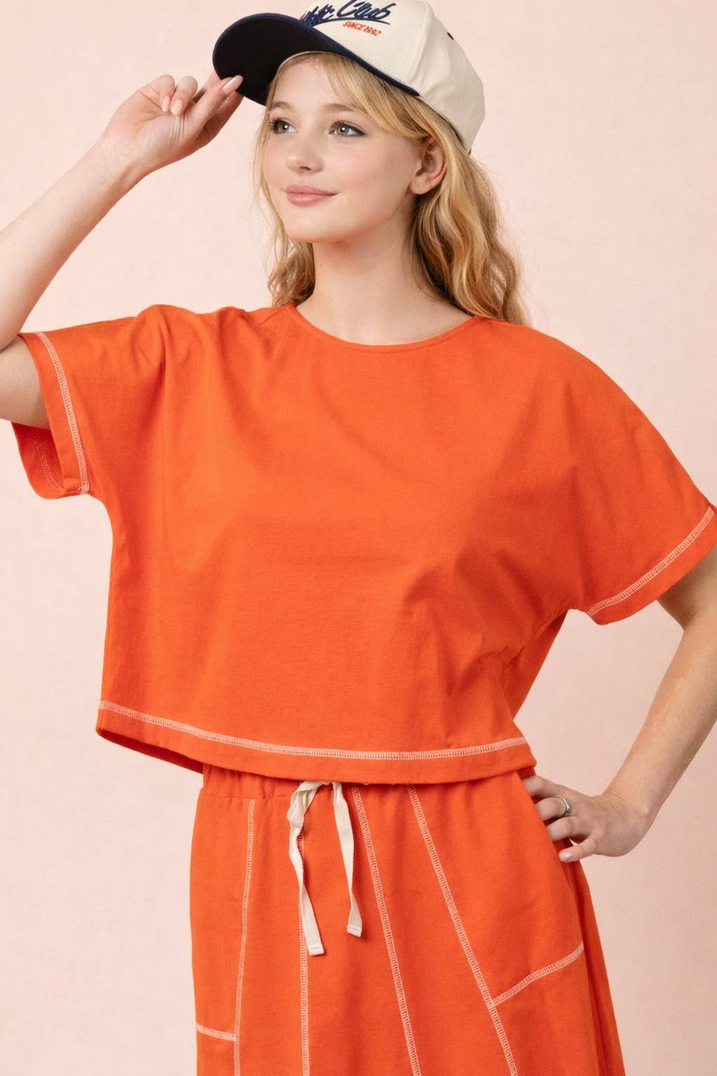 NT12673-Stitch Detail Casual Knit Top: TOBACCO / S-M-L/2-2-2