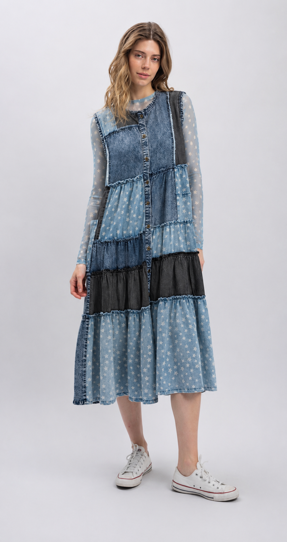 Denim Dreams Patchwork Dress