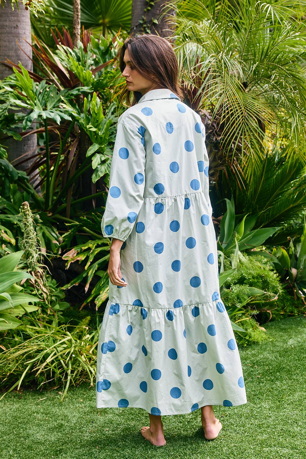 Sage Polka Dot Maxi Dress