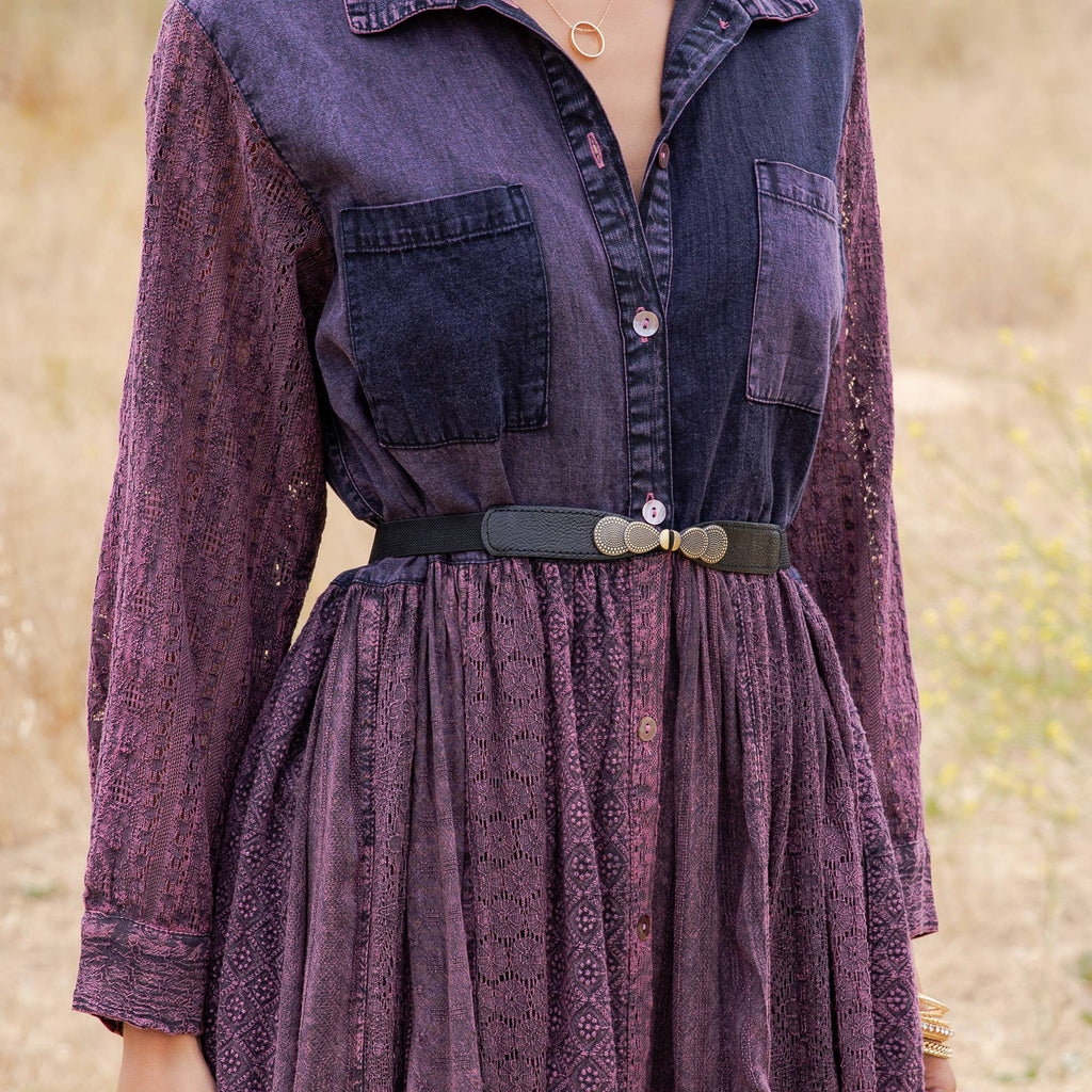 Vintage Bohemian Tiered Midi Dress - Boho Eyelet NEW: GRAVEL / REGULAR (S-M-L-XL 2-2-2-1)