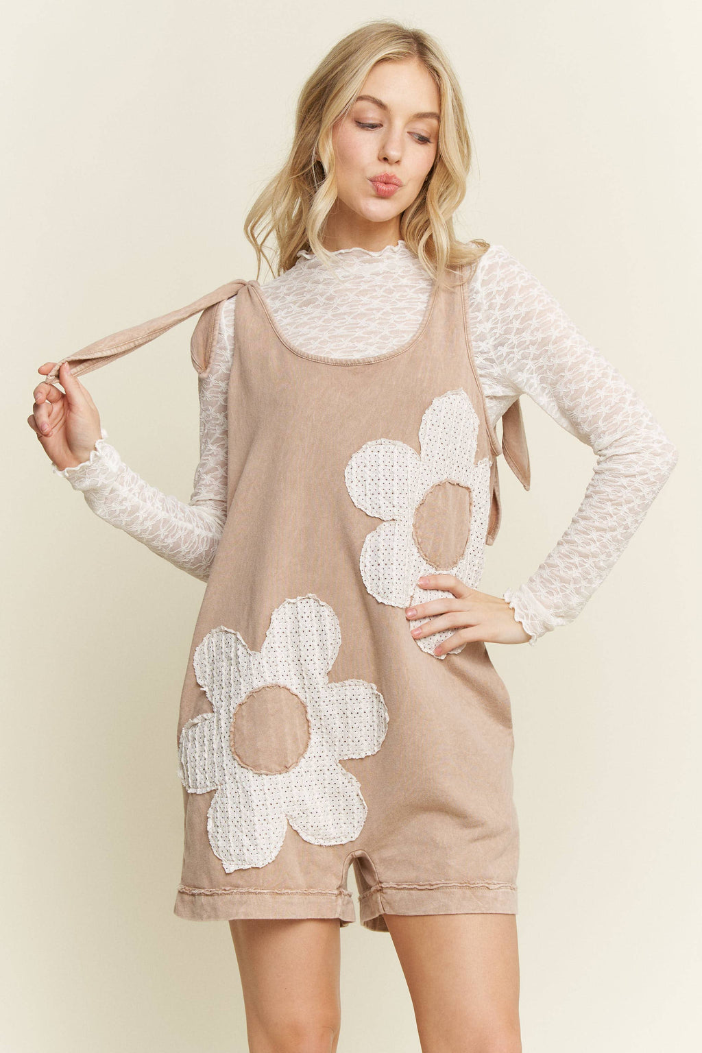 Mesh Floral Lace Layering top HT6578P1 : Sage / S-M-L / 2-2-2