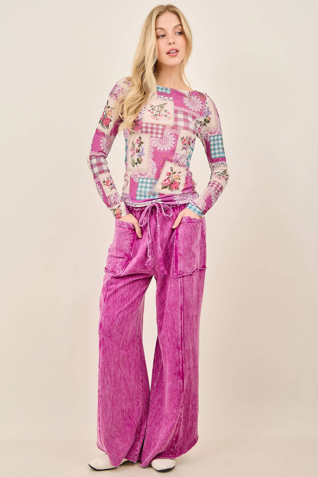 Rosy Nostalgia Mesh Top