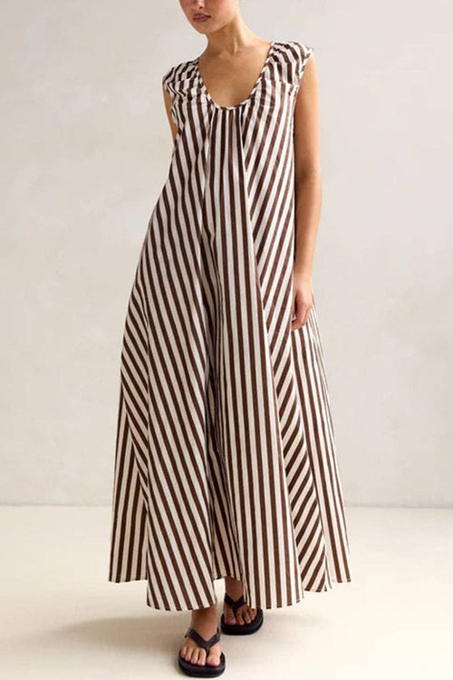 Cocoa & Cream Striped Maxi