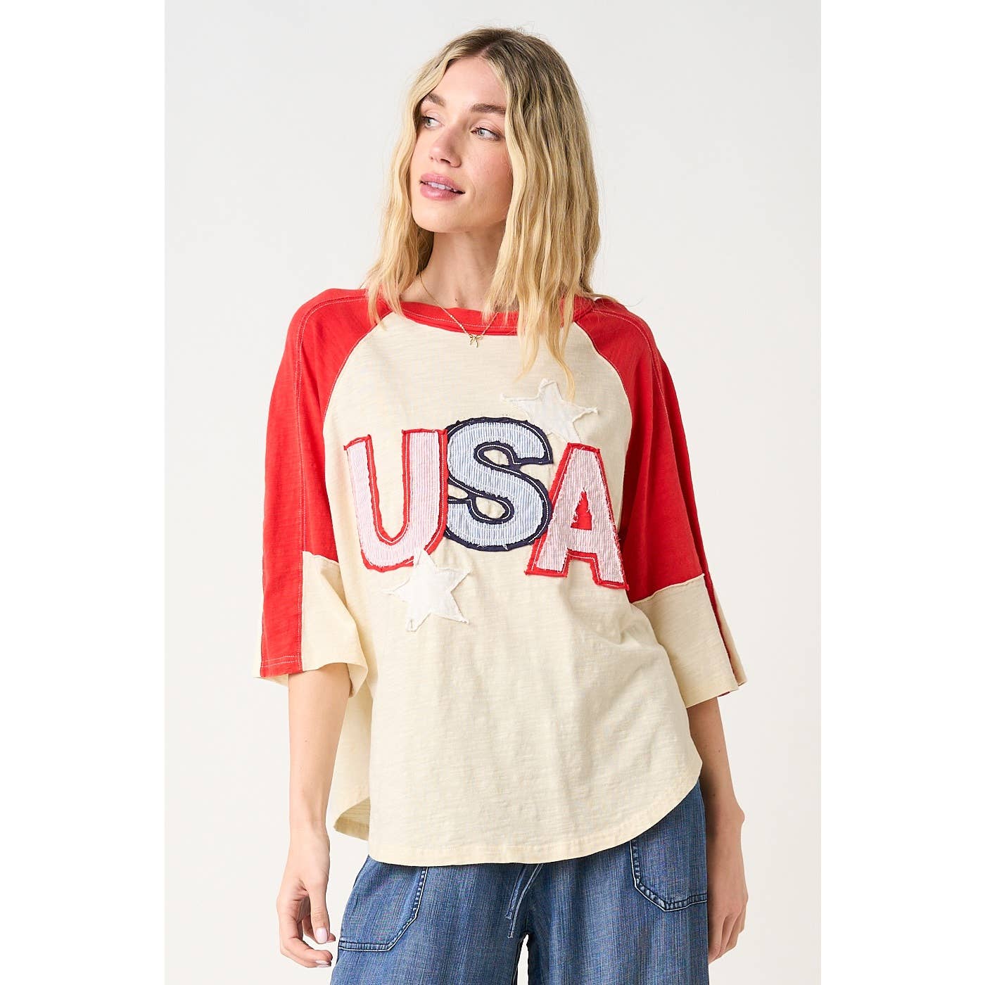 USA Star Patchwork Top