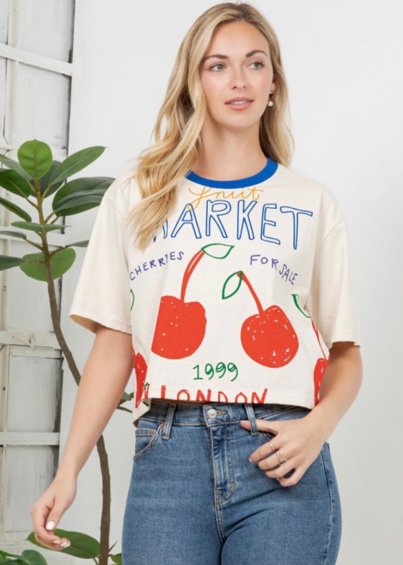 Cherry Print Crop Top