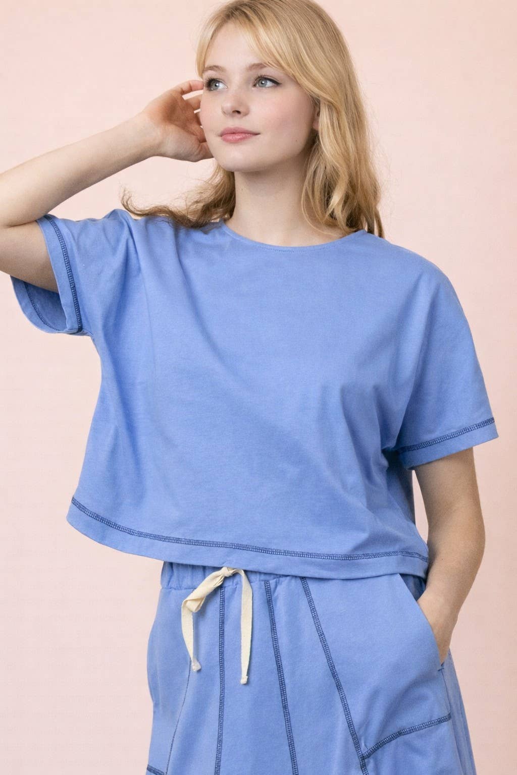NT12673-Stitch Detail Casual Knit Top: TOBACCO / S-M-L/2-2-2