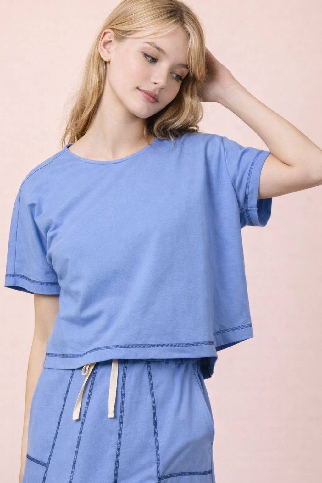 NT12673-Stitch Detail Casual Knit Top: TOBACCO / S-M-L/2-2-2