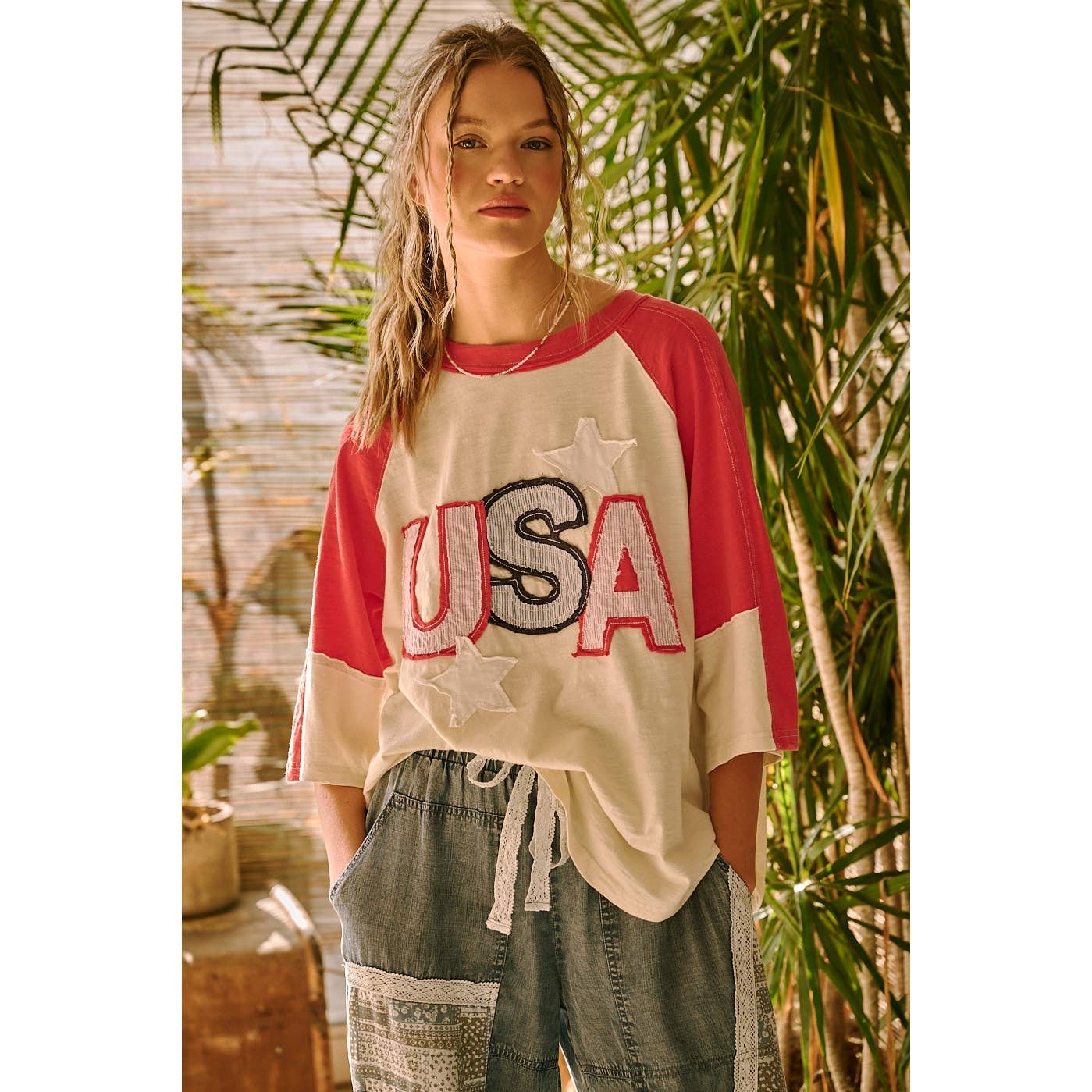 USA Star Patchwork Top