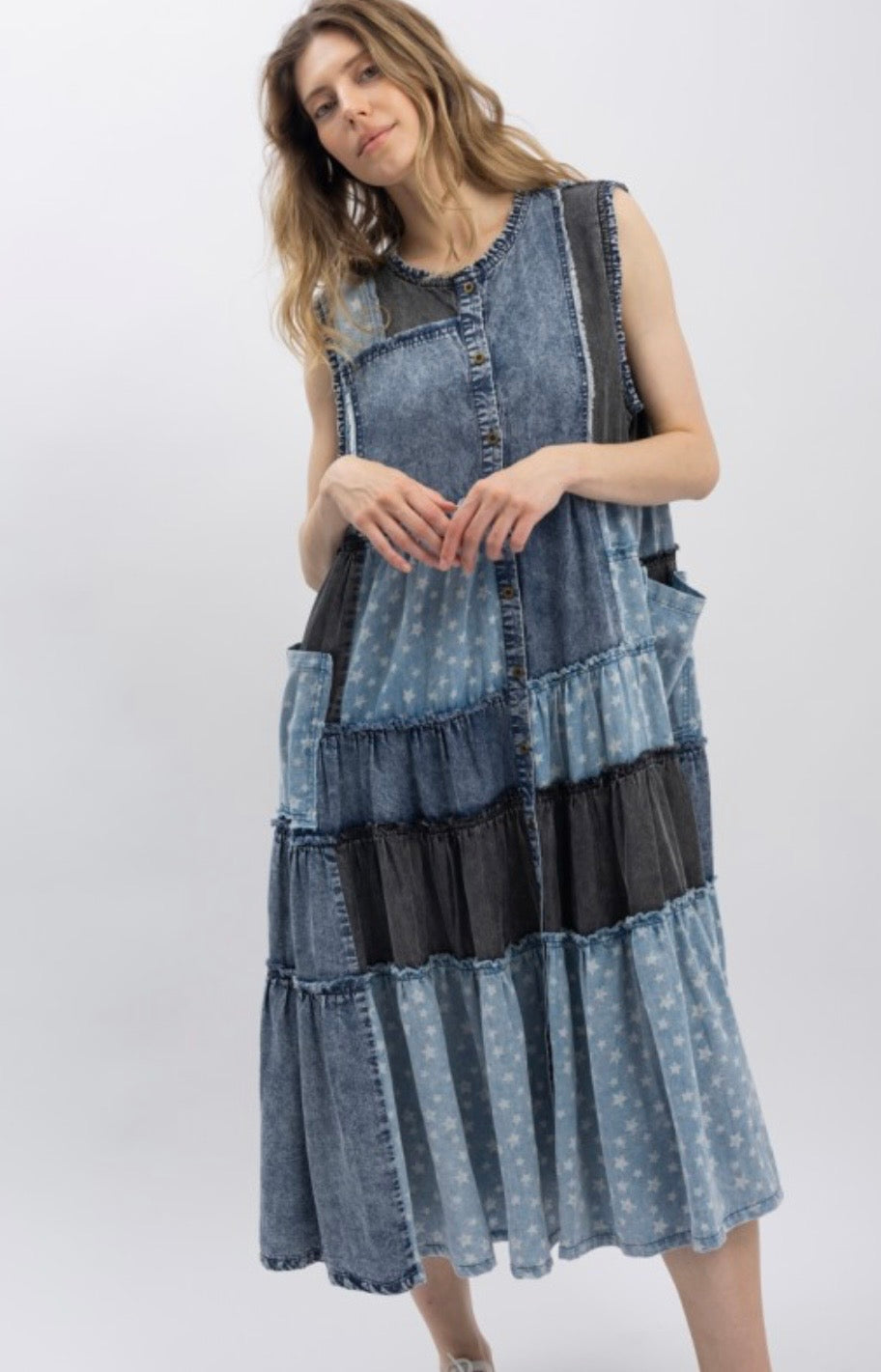 Denim Dreams Patchwork Dress