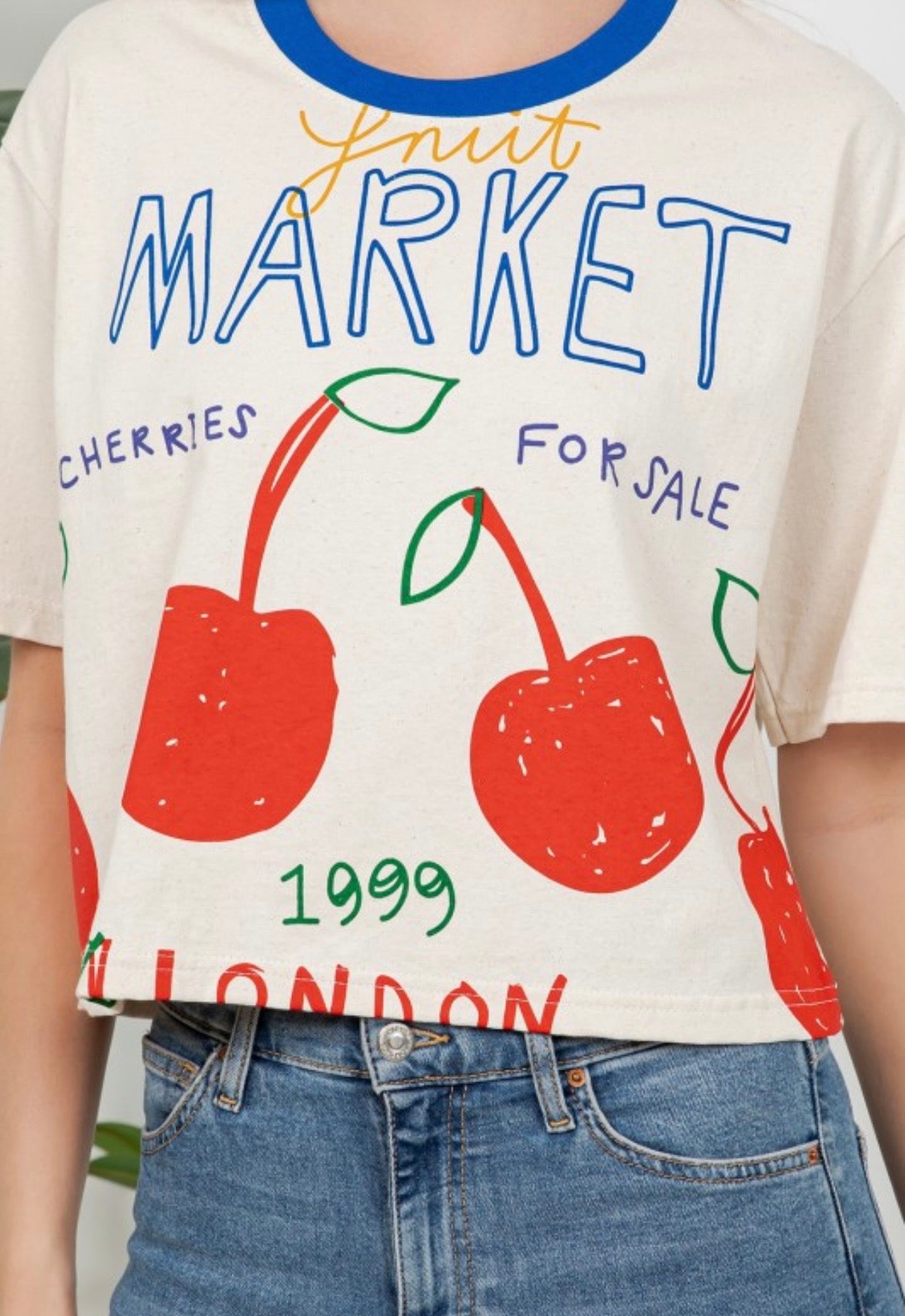 Cherry Print Crop Top