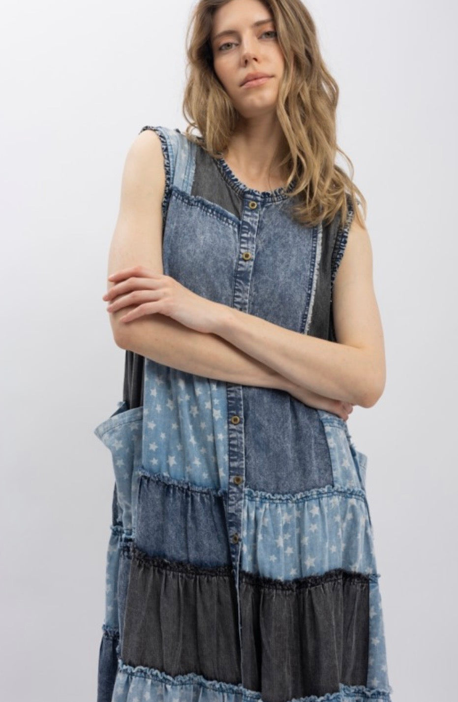 Denim Dreams Patchwork Dress