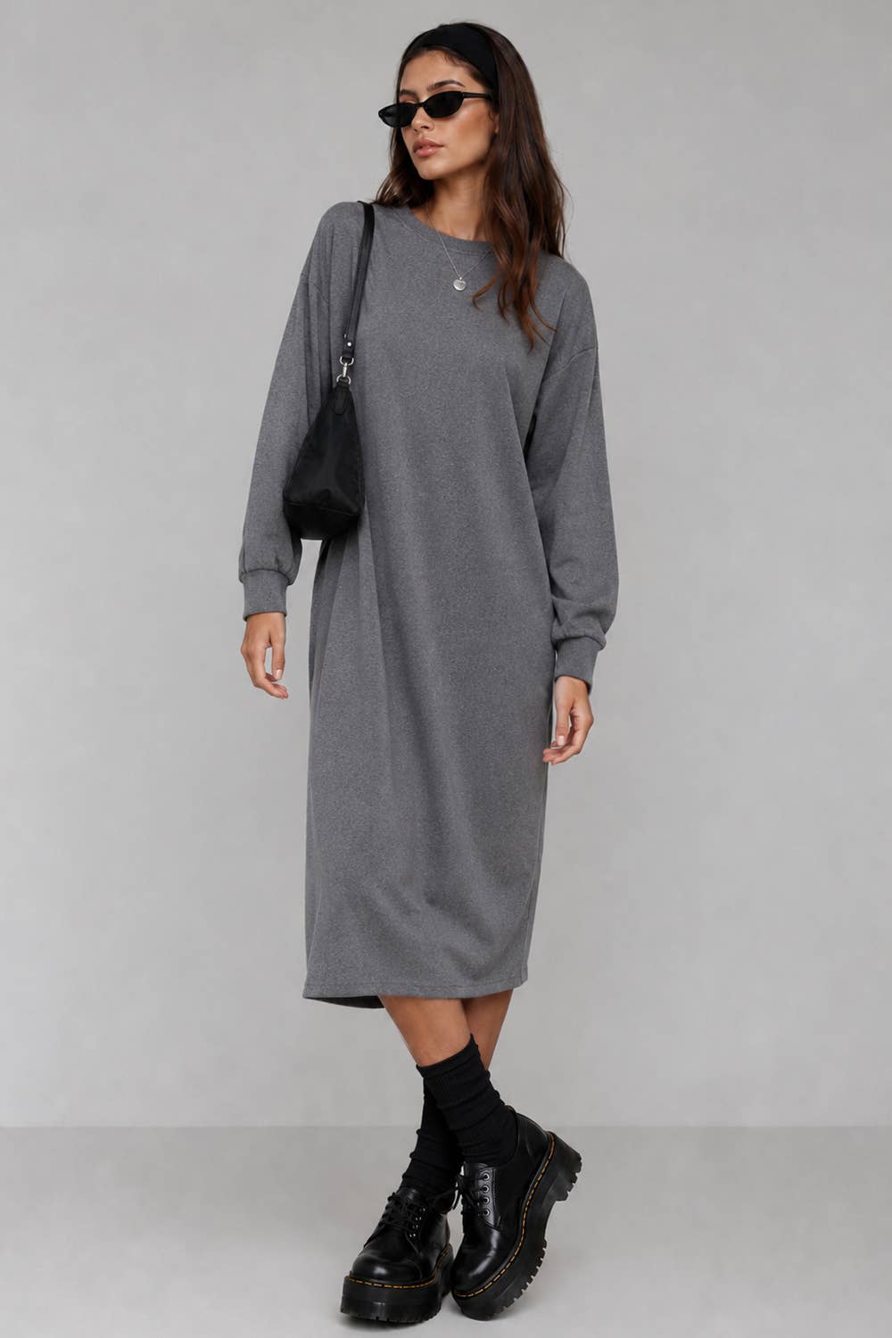 Relaxed Oversized Dress  BURGUNDY