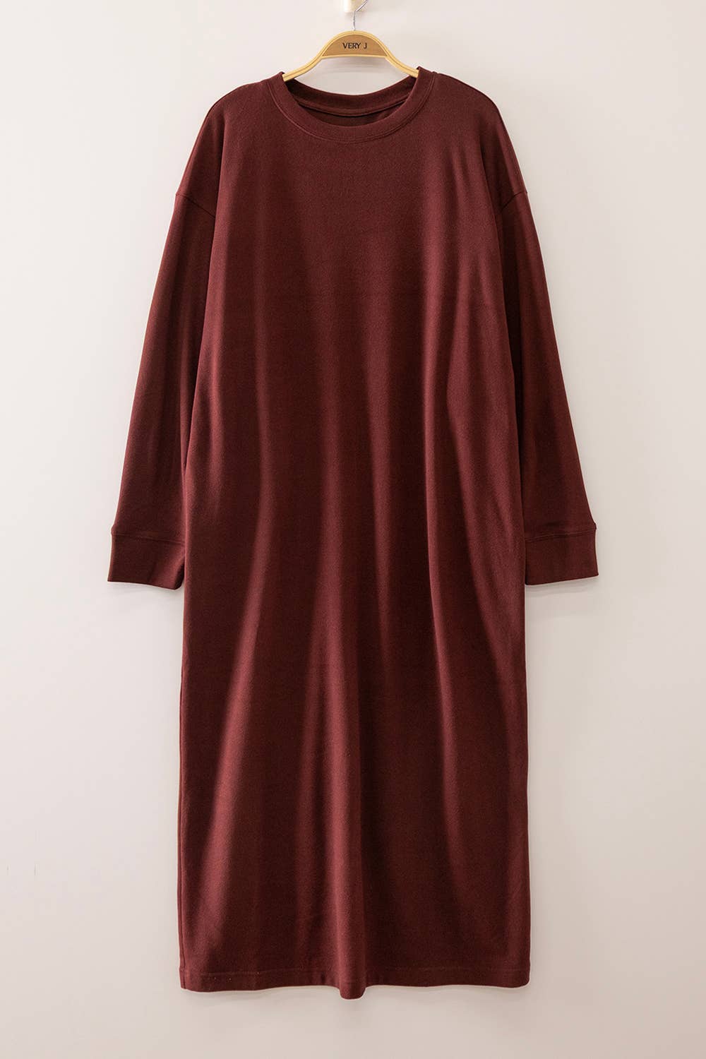 Relaxed Oversized Dress  BURGUNDY