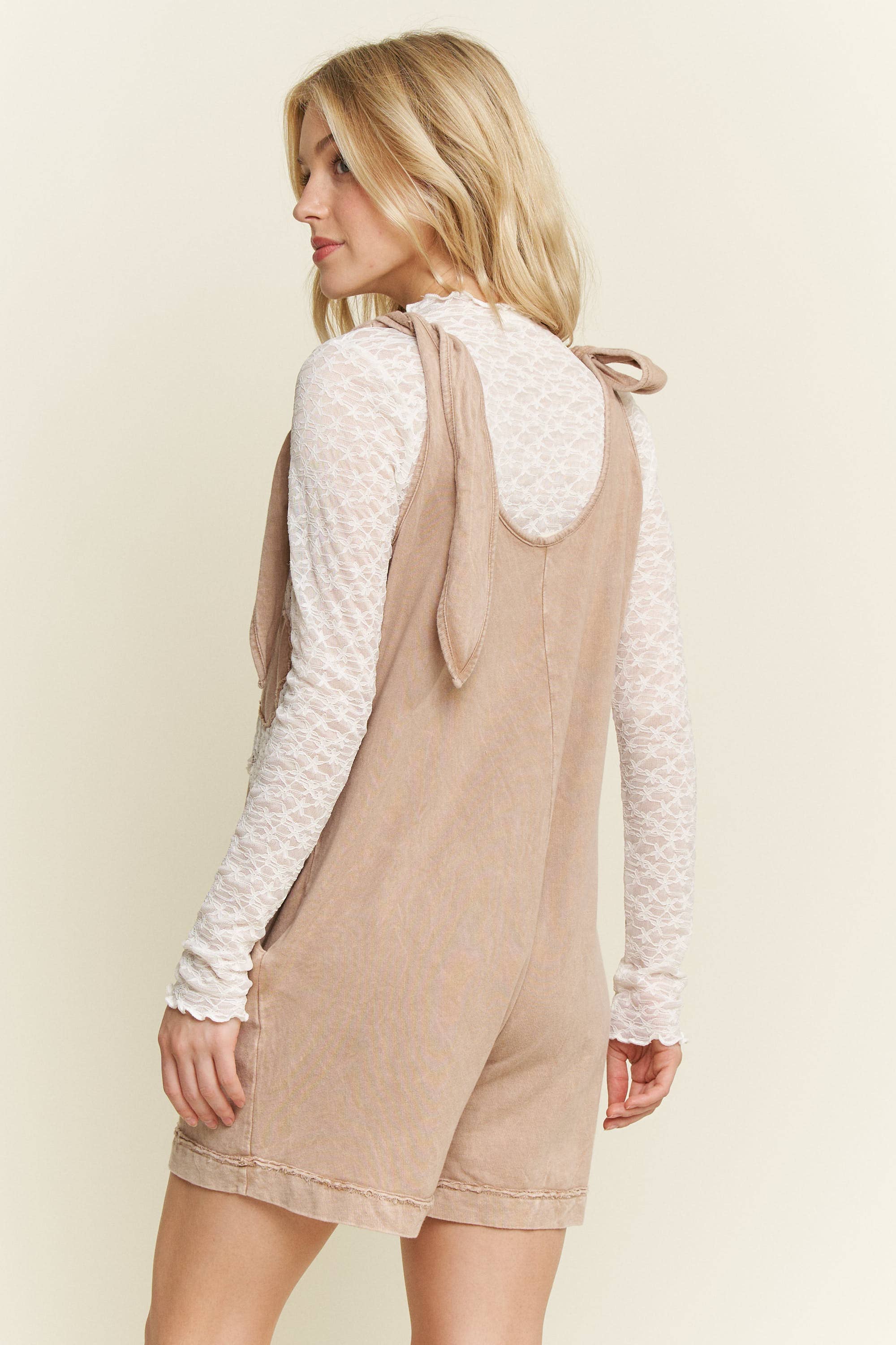 Mesh Floral Lace Layering top HT6578P1 : Taupe / S-M-L / 2-2-2